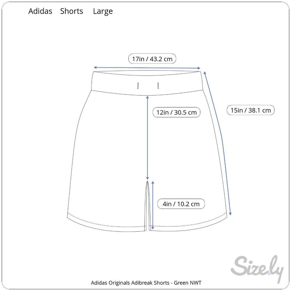 Adidas Originals Adibreak Shorts Large Green Elastic Waist Snap Logo Detail NEW - Picture 6 of 9